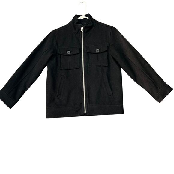 Old Navy Winter Coat Kids M(8) Black Full zipper Wool Blend Regular Standard - Picture 2 of 10
